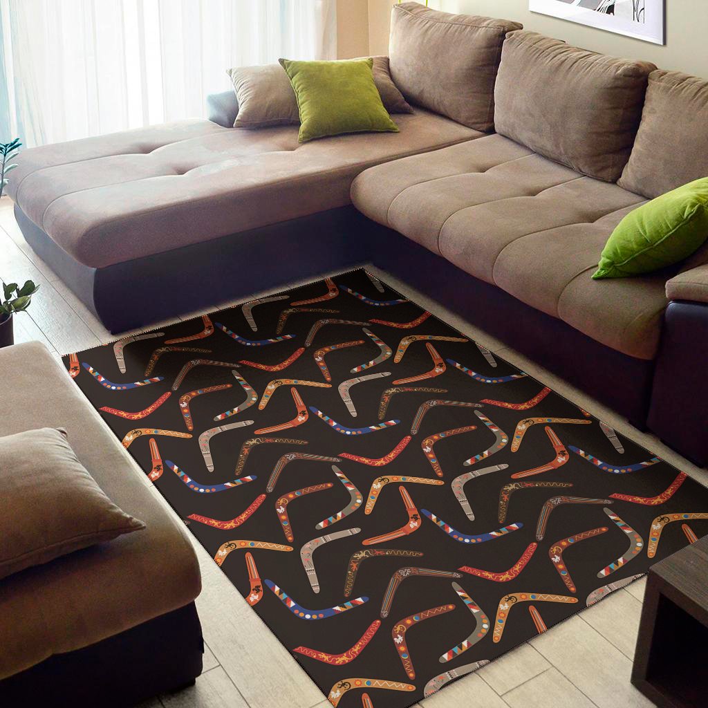 australian boomerang pattern print area rug floor decor 5209