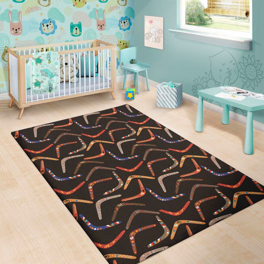australian boomerang pattern print area rug floor decor 7193