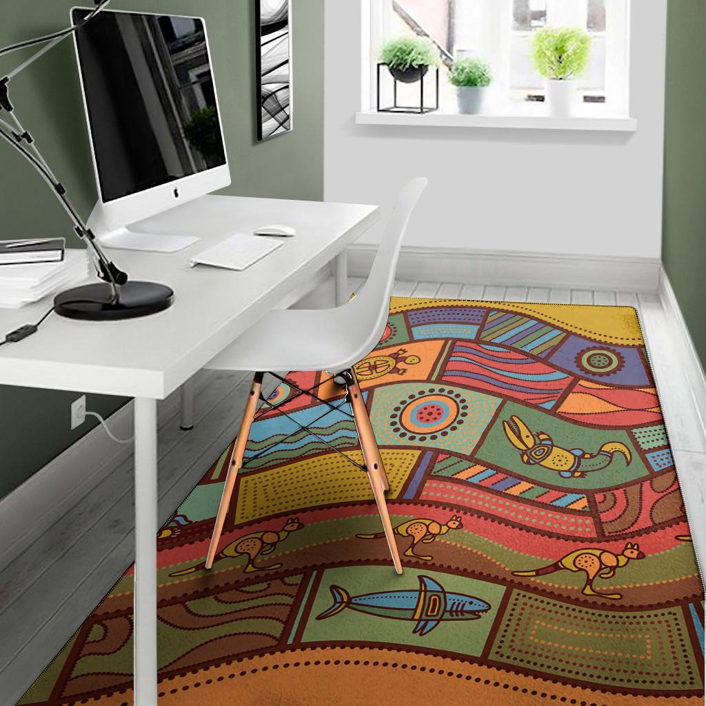 australian ethnic pattern print area rug floor decor 1154