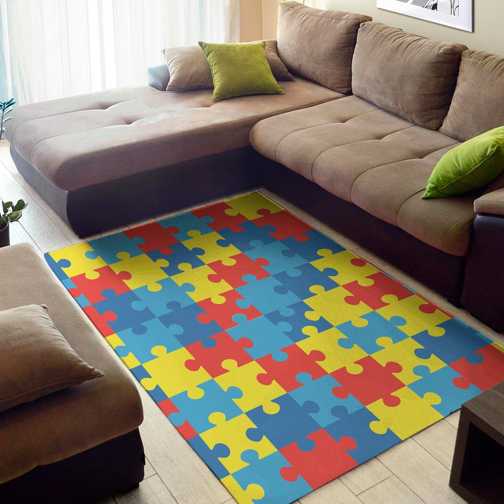 autism awareness pattern print area rug floor decor 5556