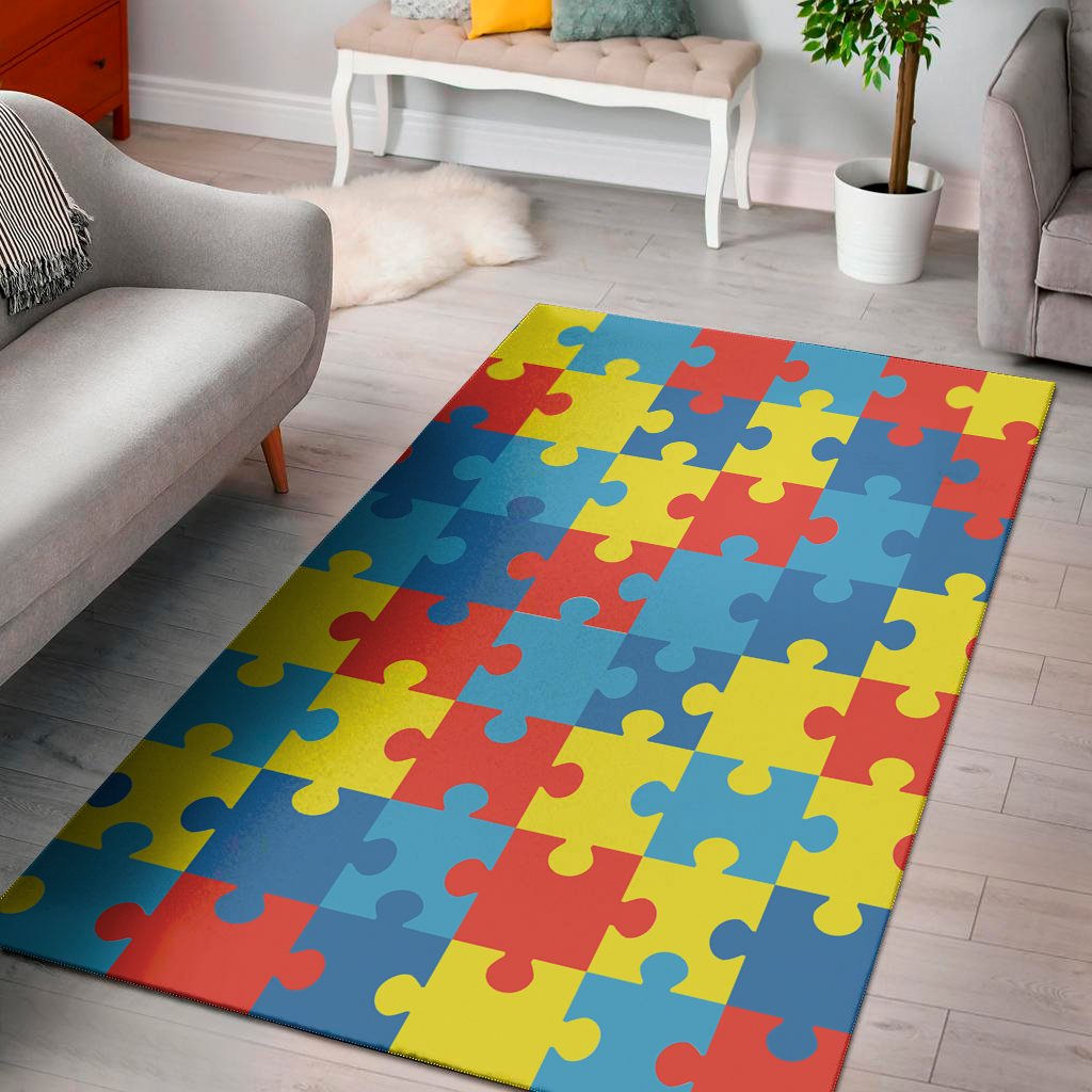 autism awareness pattern print area rug floor decor 6630