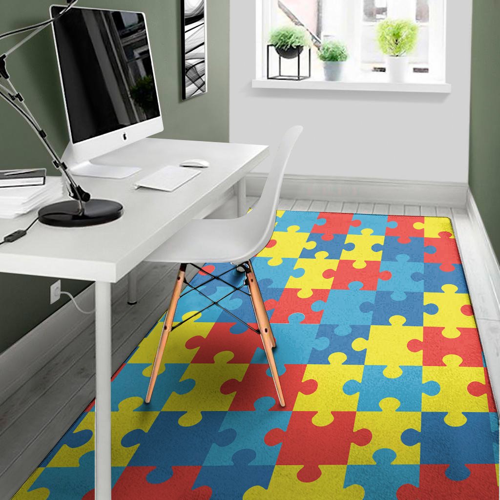 autism awareness pattern print area rug floor decor 7585