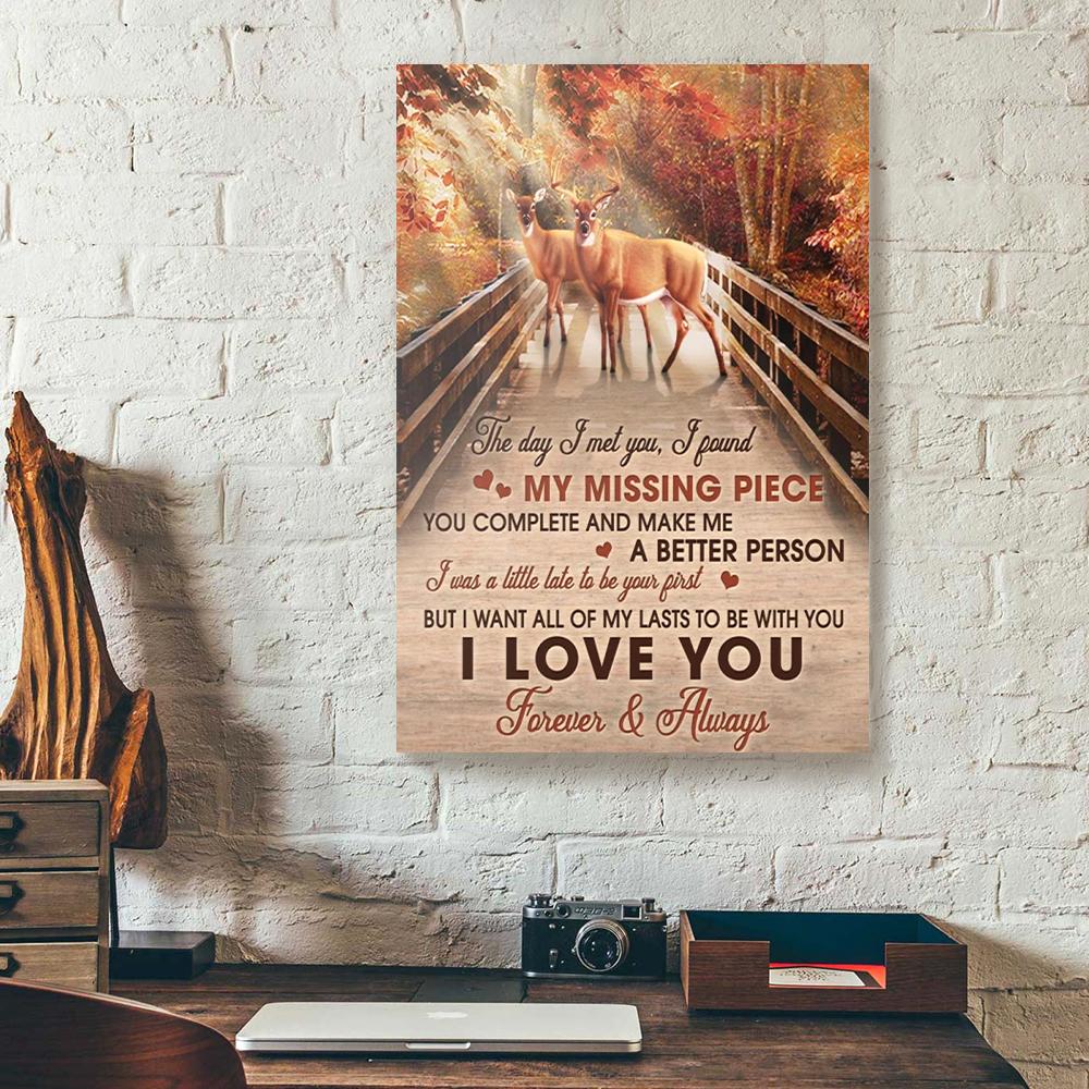 autumn buck and doe canvas prints wall art decor 7401