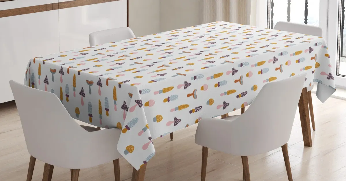 autumn fungi pattern 3d printed tablecloth table decor 2952