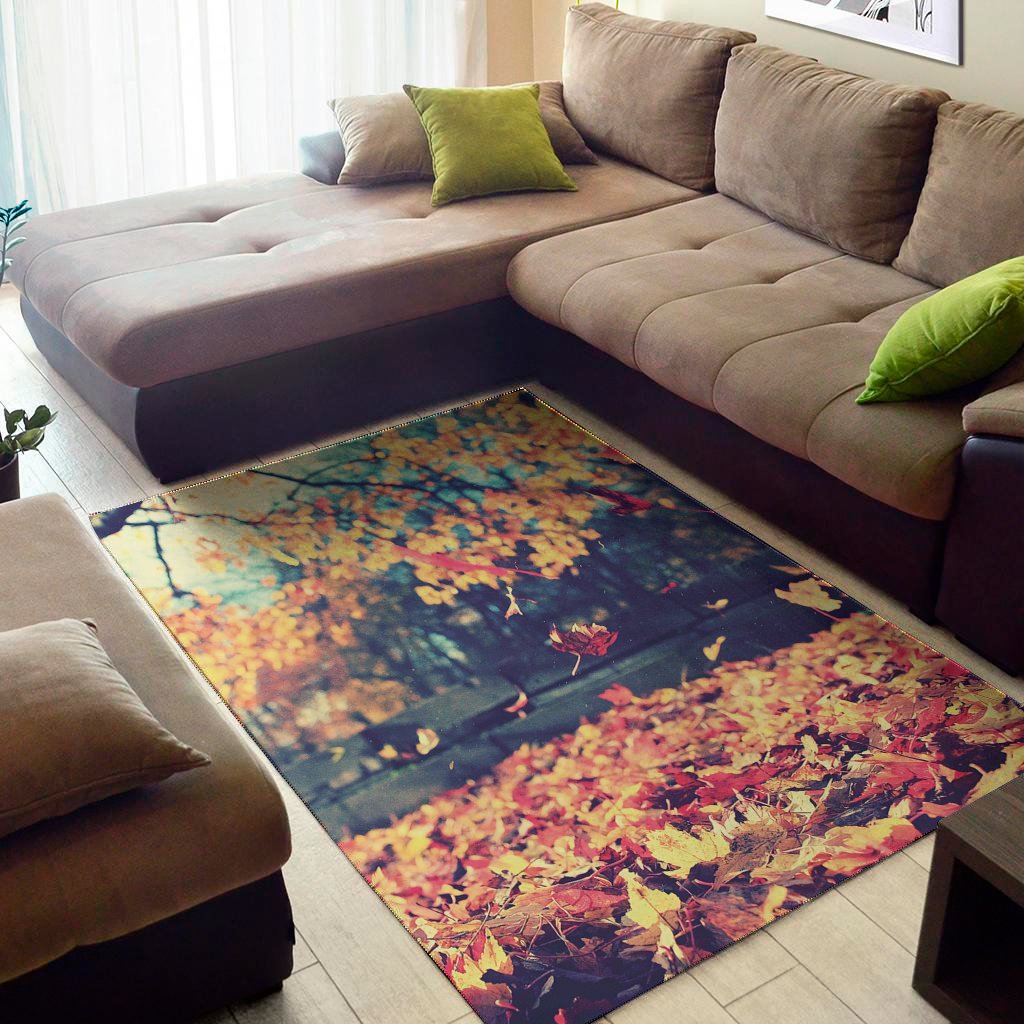 autumn leaves print area rug floor decor 3759