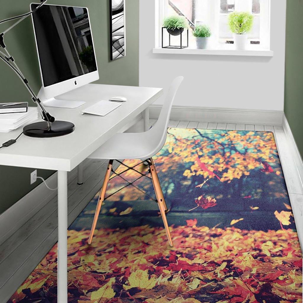 autumn leaves print area rug floor decor 6127