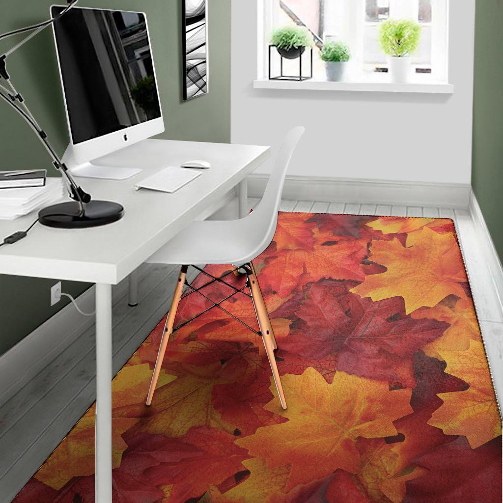 autumn maple leaf print area rug floor decor 5337