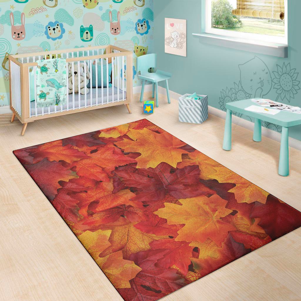 autumn maple leaf print area rug floor decor 5635