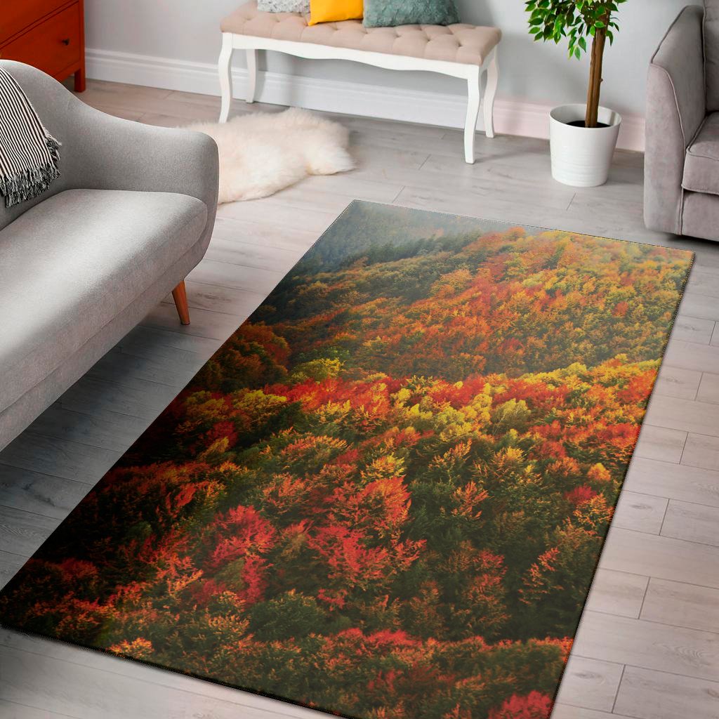 autumn mountain print area rug floor decor 8703