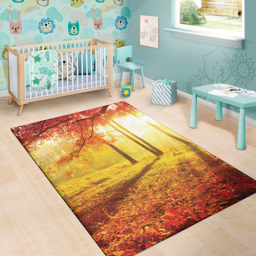 autumn trees print area rug floor decor 7152