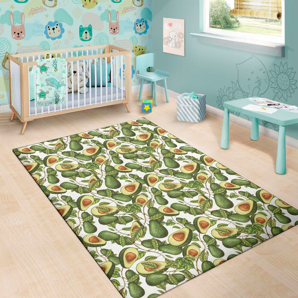 avocado cut in half drawing print area rug floor decor 2514