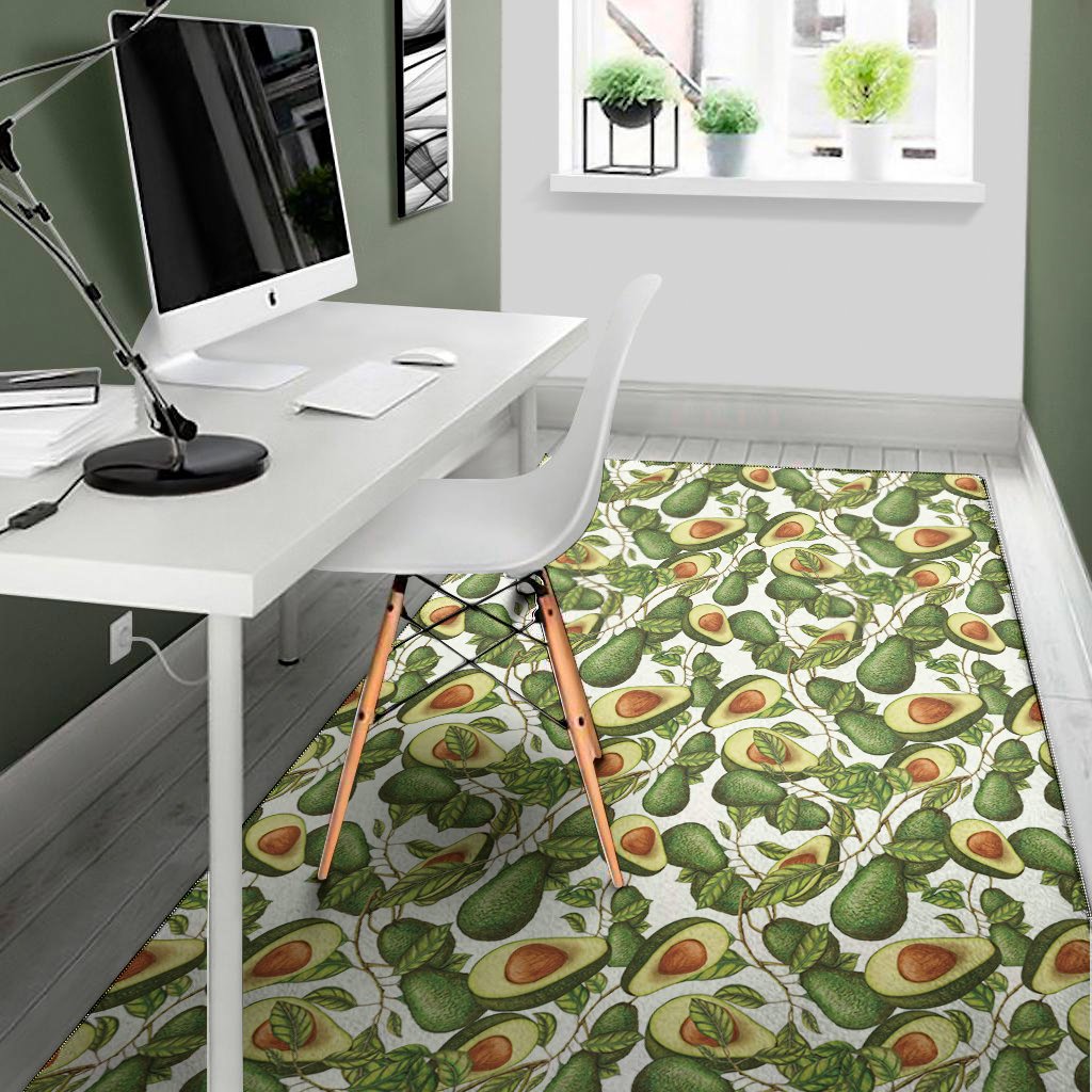 avocado cut in half drawing print area rug floor decor 7040