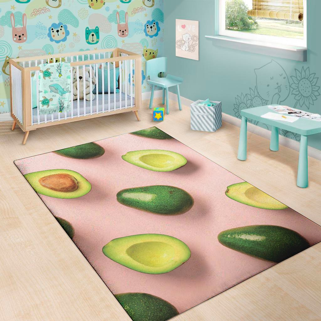 avocado cut in half pattern print area rug floor decor 4388
