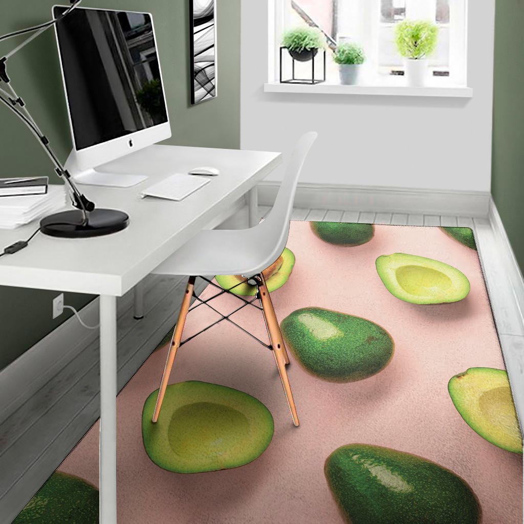 avocado cut in half pattern print area rug floor decor 6976