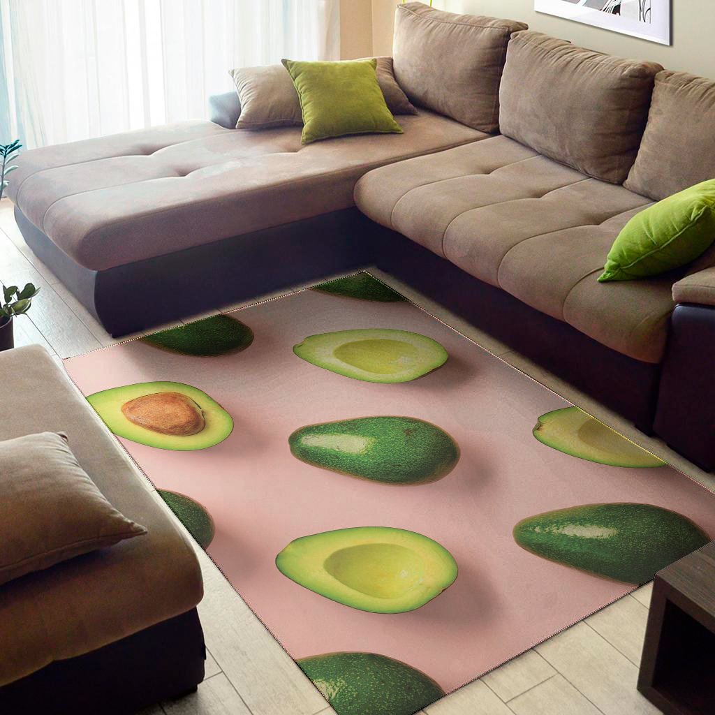 avocado cut in half pattern print area rug floor decor 8443