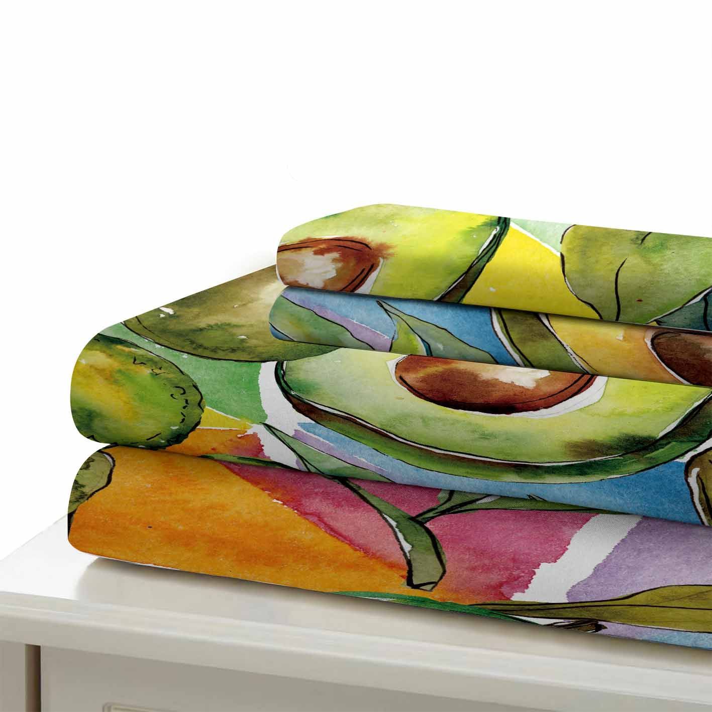 avocado pattern fruit printed bedding set bedroom decor 6021