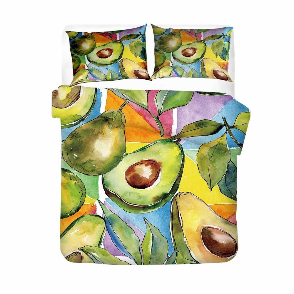 avocado pattern fruit printed bedding set bedroom decor 7350