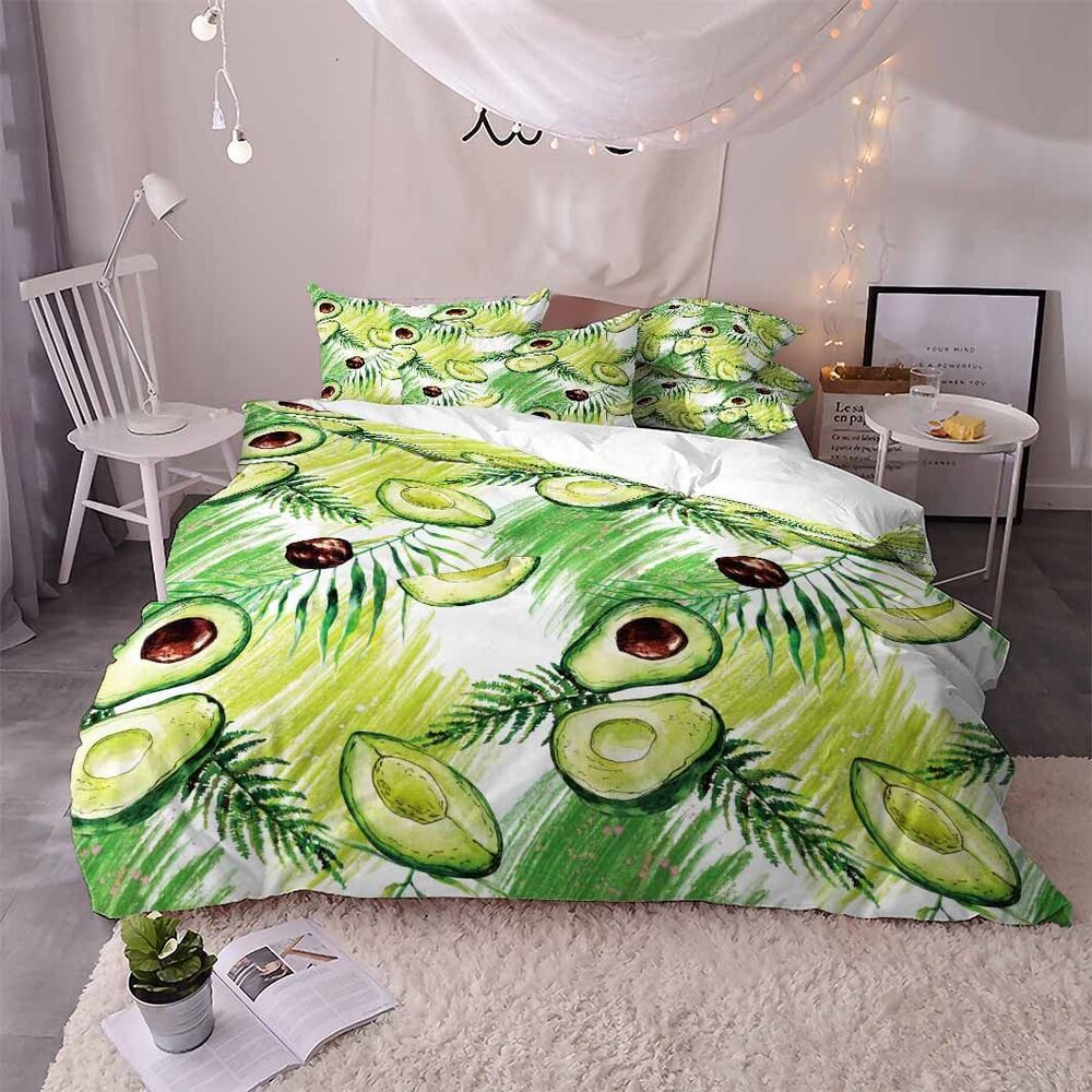 avocado tropical leaf printed bedding set bedroom decor 8417