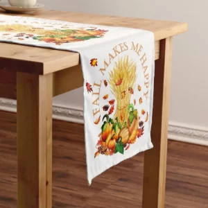 awesome autumn pumpkin nice ornamental printed table runner 1927