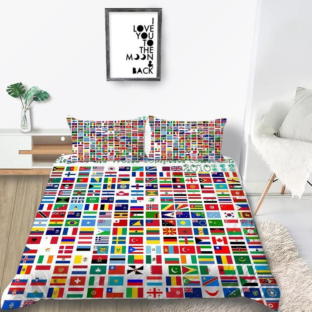 awesome national flag collection printed bedding set bedroom decor 8578