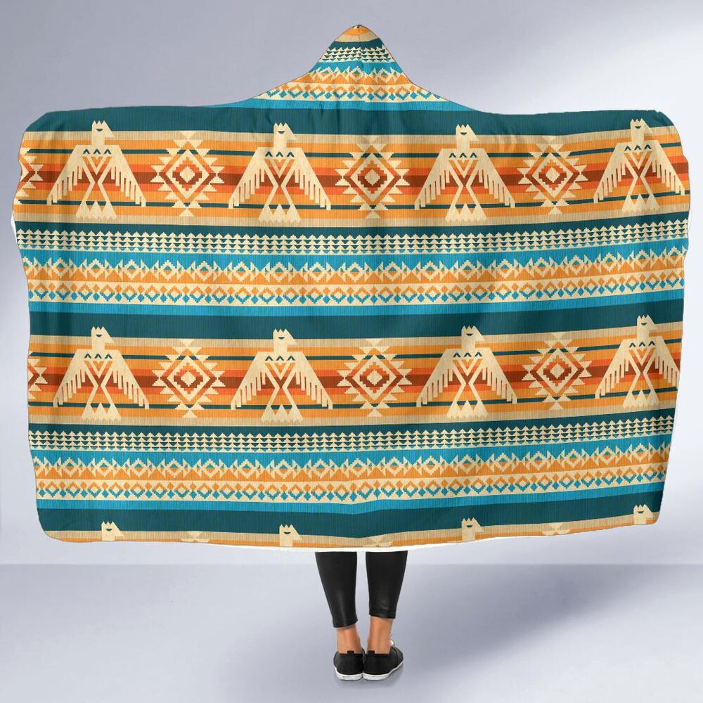 Aztec Eagle Print Pattern Hooded Blanket Cloak Blanket aztec eagle print pattern hooded blanket cloak blanket 3799
