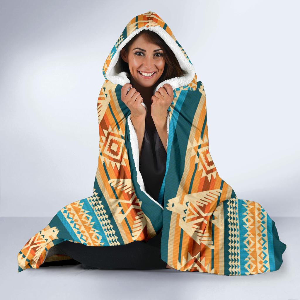 Aztec Eagle Print Pattern Hooded Blanket Cloak Blanket aztec eagle print pattern hooded blanket cloak blanket 6302