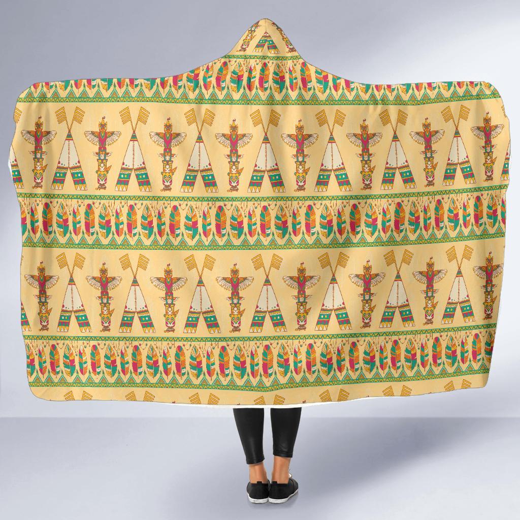 aztec indians navajo tribal native american print hooded blanket cloak blanket 4310