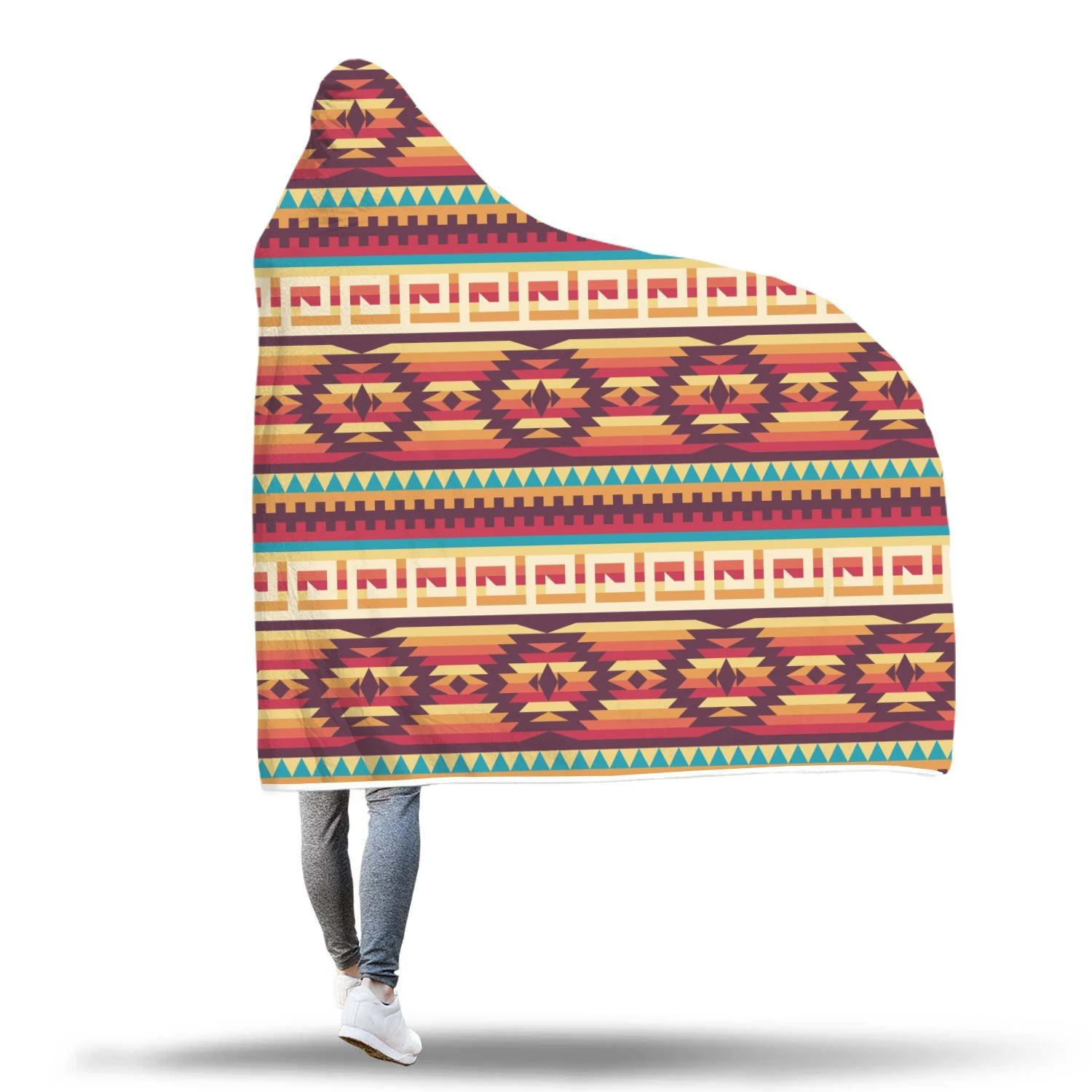 aztec native american tribal navajo indians print hooded blanket cloak blanket 6626