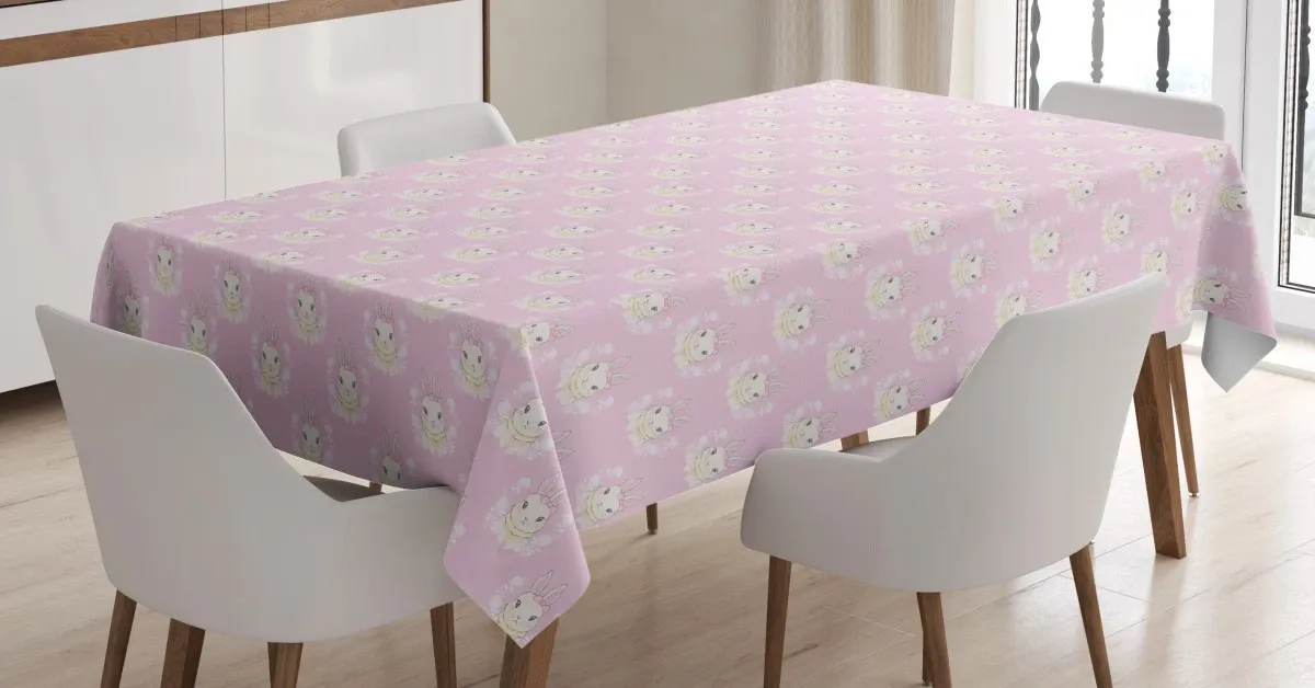 baby rabbit art 3d printed tablecloth table decor 7098