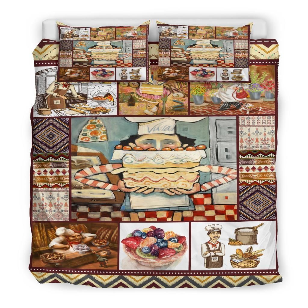 baker baking delicious bedding set bedroom decor 3676