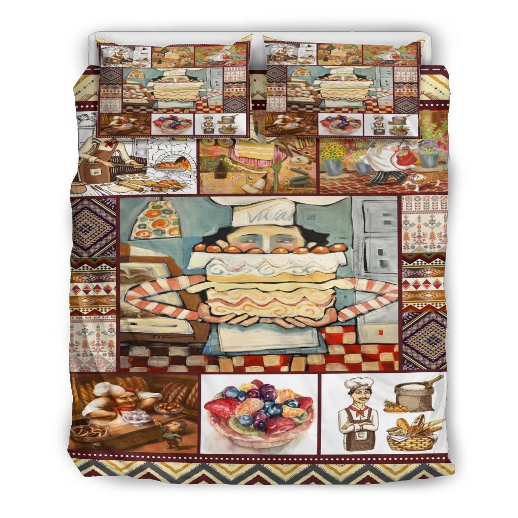 baker baking delicious bedding set bedroom decor 5932