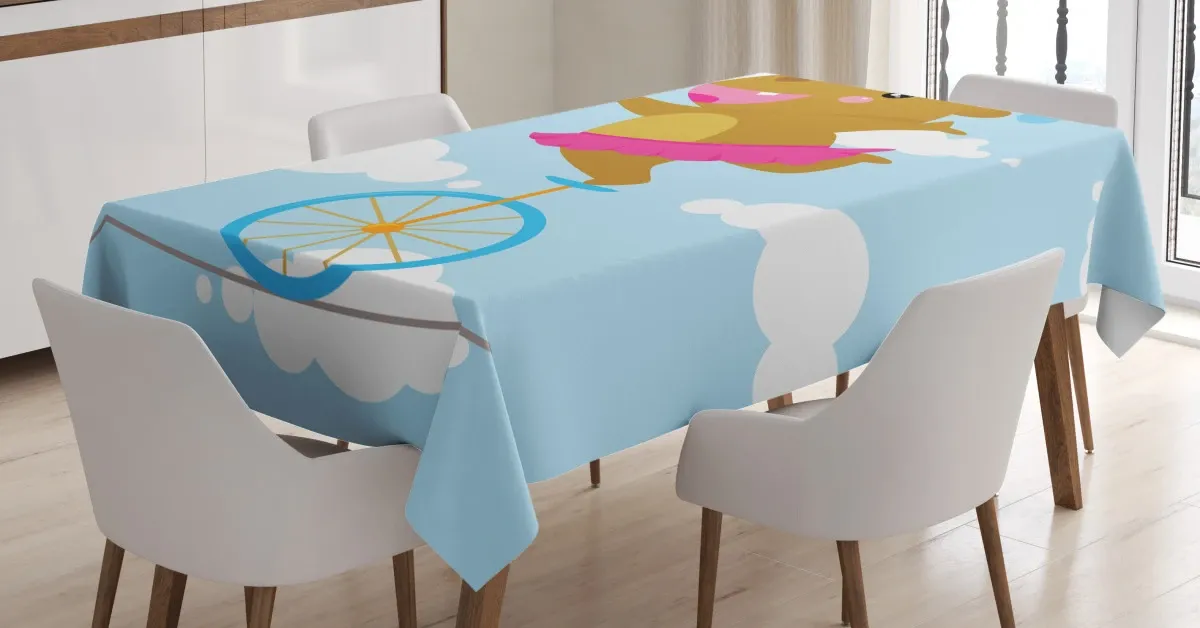 balerina juggler hippo 3d printed tablecloth table decor 5076