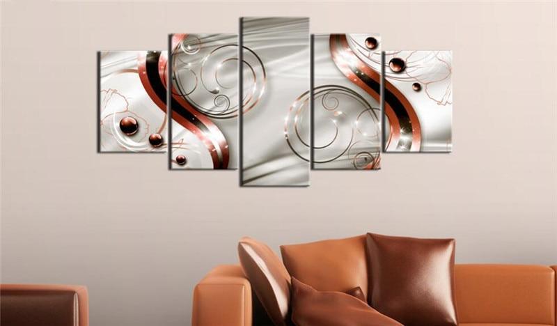 ball and lines 2 abstract 5 panel canvas art wall decor 7276