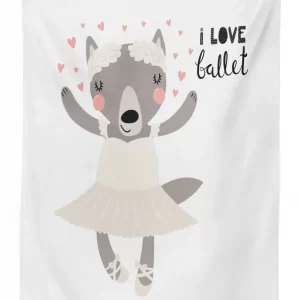 ballerina wolf in a tutu 3d printed tablecloth table decor 5981