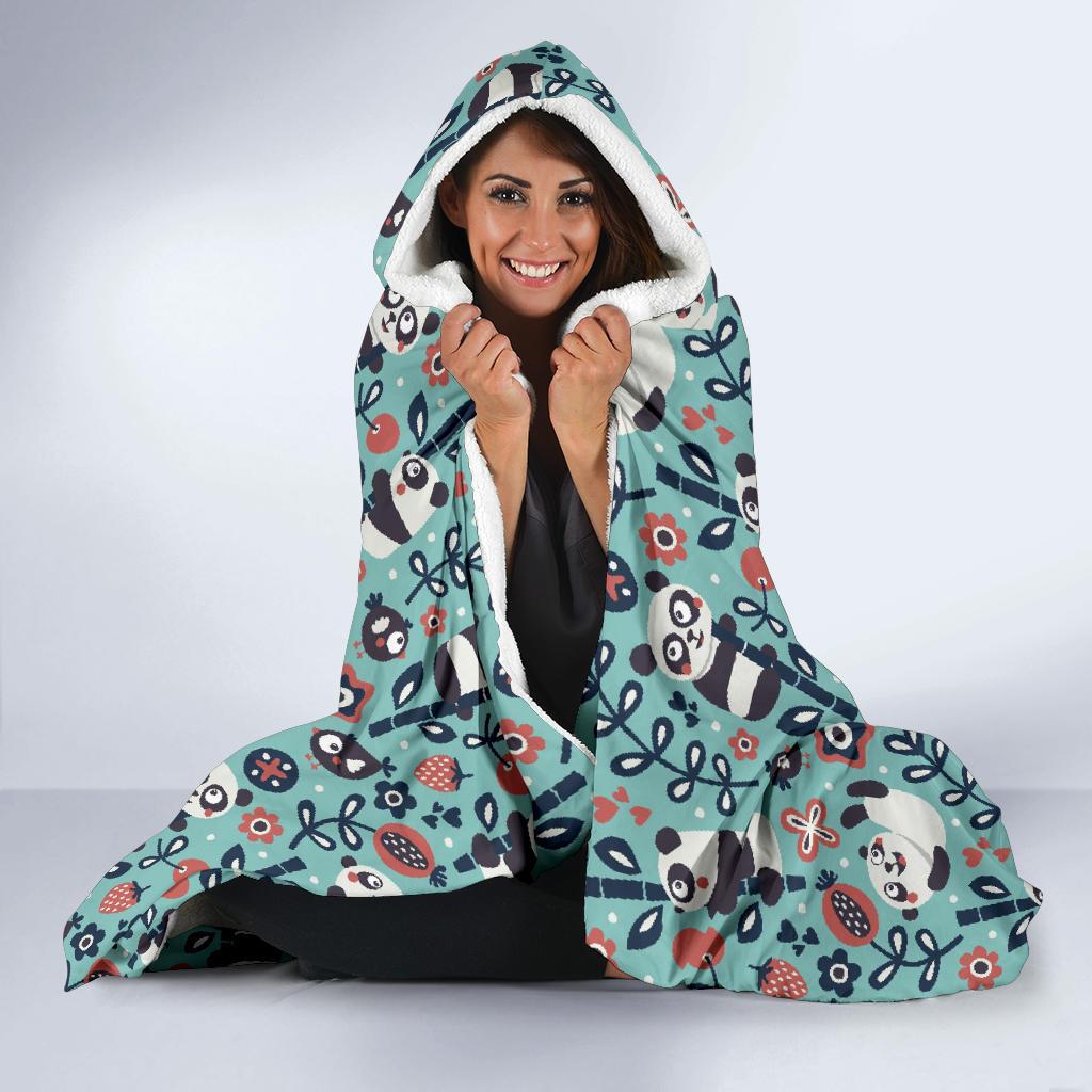 Bamboo Panda Pattern Print Hooded Blanket Cloak Blanket bamboo panda pattern print hooded blanket cloak blanket 5869