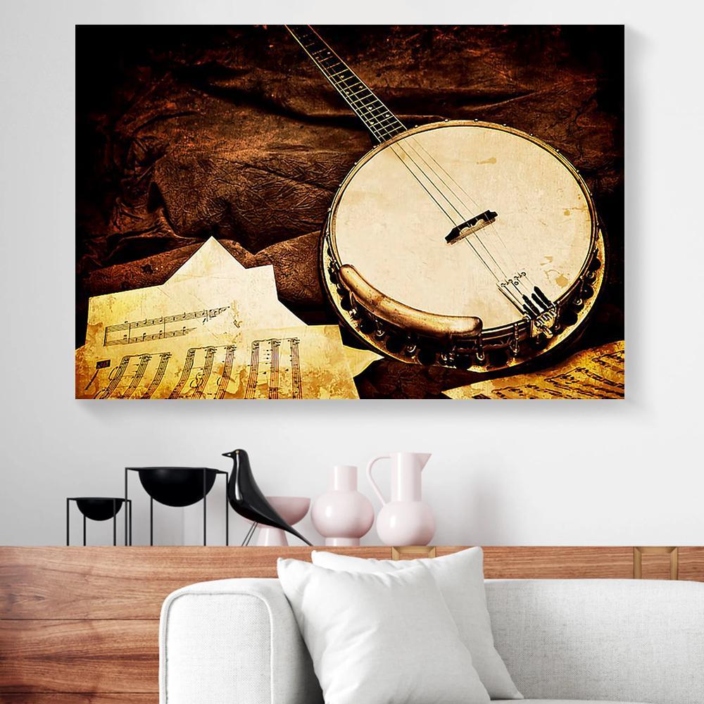 banjo music canvas prints wall art decor 6752