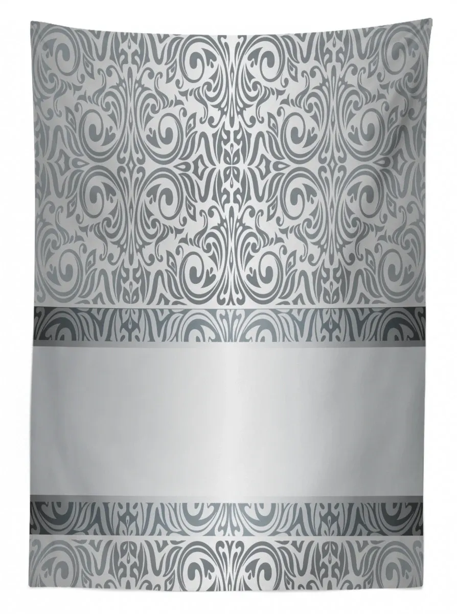 baroque damask curves 3d printed tablecloth table decor 8393