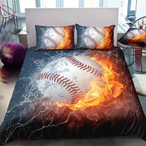 baseball black printed bedding set bedroom decor 2487