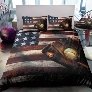 baseball black printed bedding set bedroom decor 3532