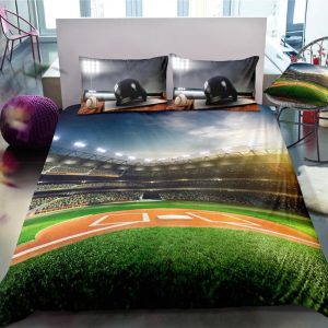 baseball black printed bedding set bedroom decor 4451