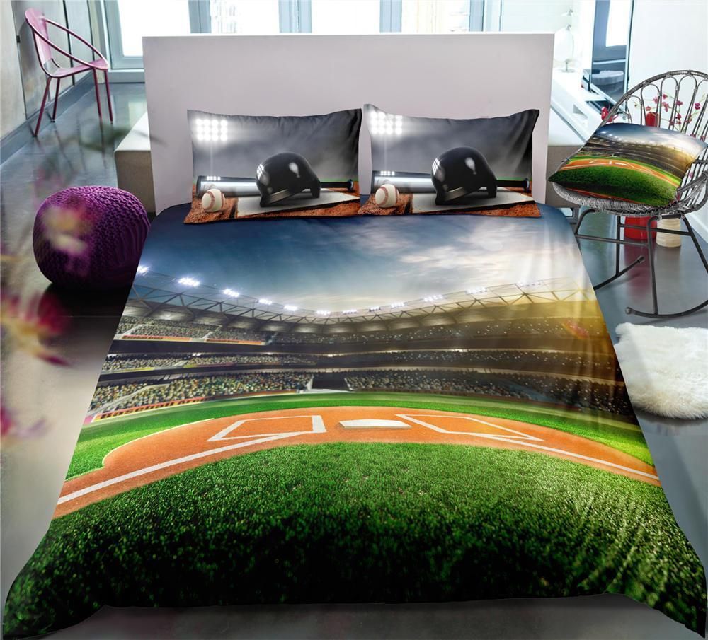 Baseball Black Printed Bedding Set Bedroom Decor baseball black printed bedding set bedroom decor 4451