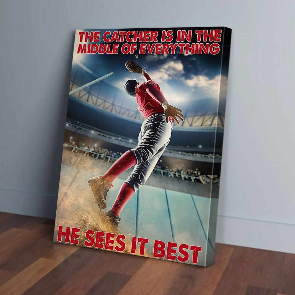 baseball catcher canvas prints wall art decor 1683