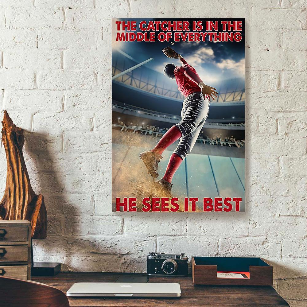 baseball catcher canvas prints wall art decor 1788