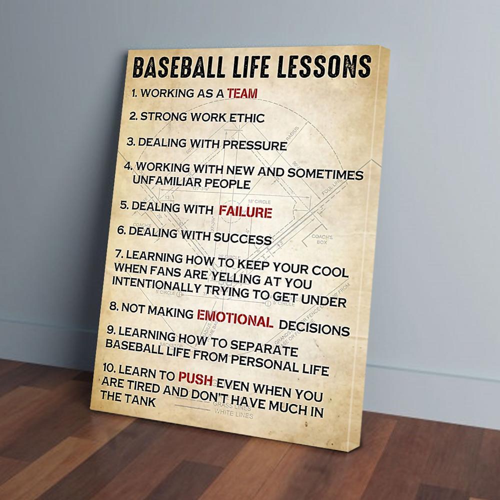 baseball life lessons canvas prints wall art decor 1685