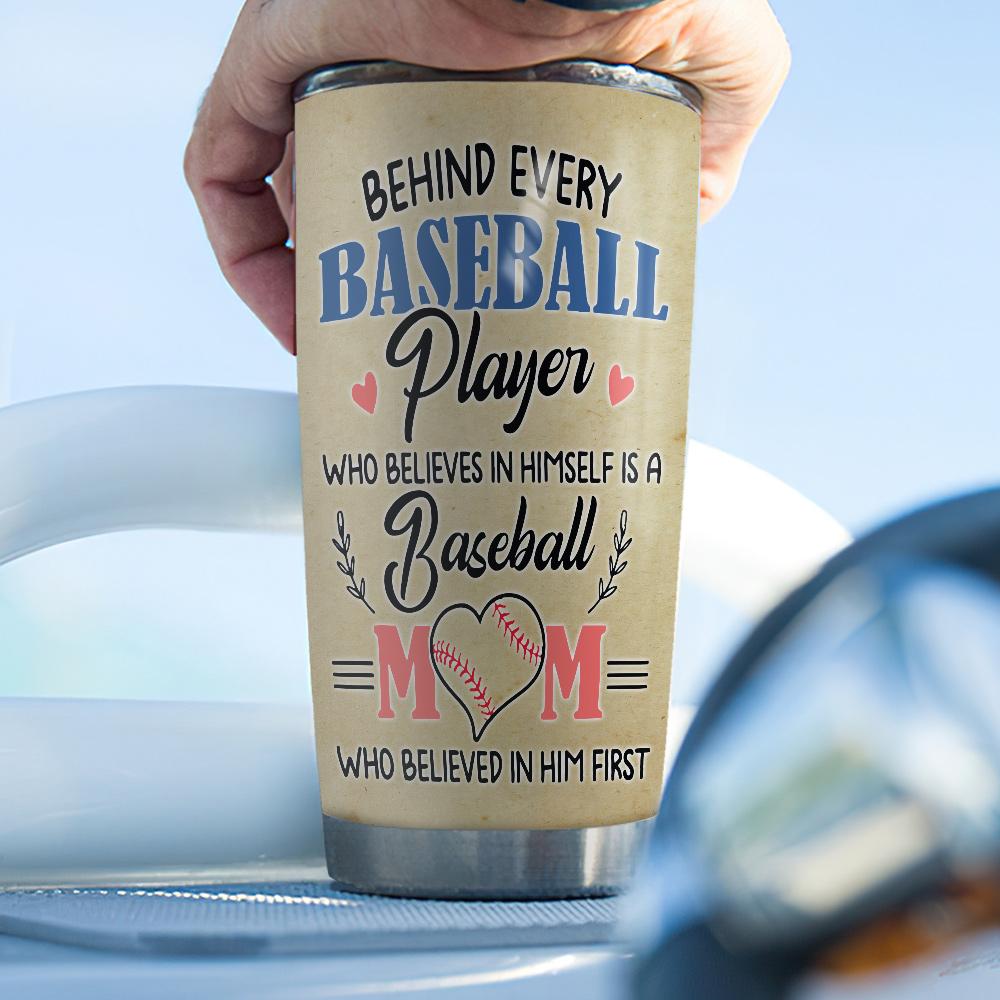 baseball mom biggest fan of her son personalized stainless steel tumbler 4830