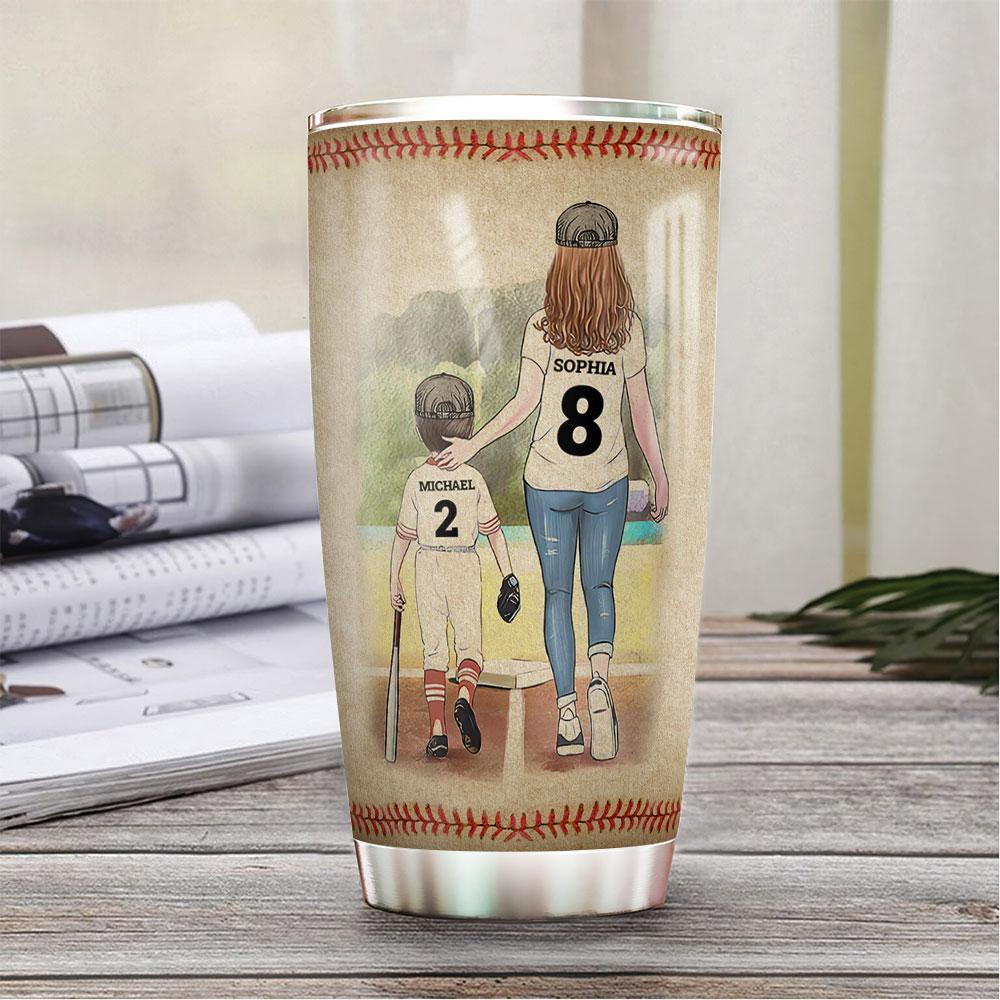 baseball mother and son stainless steel tumbler 6118