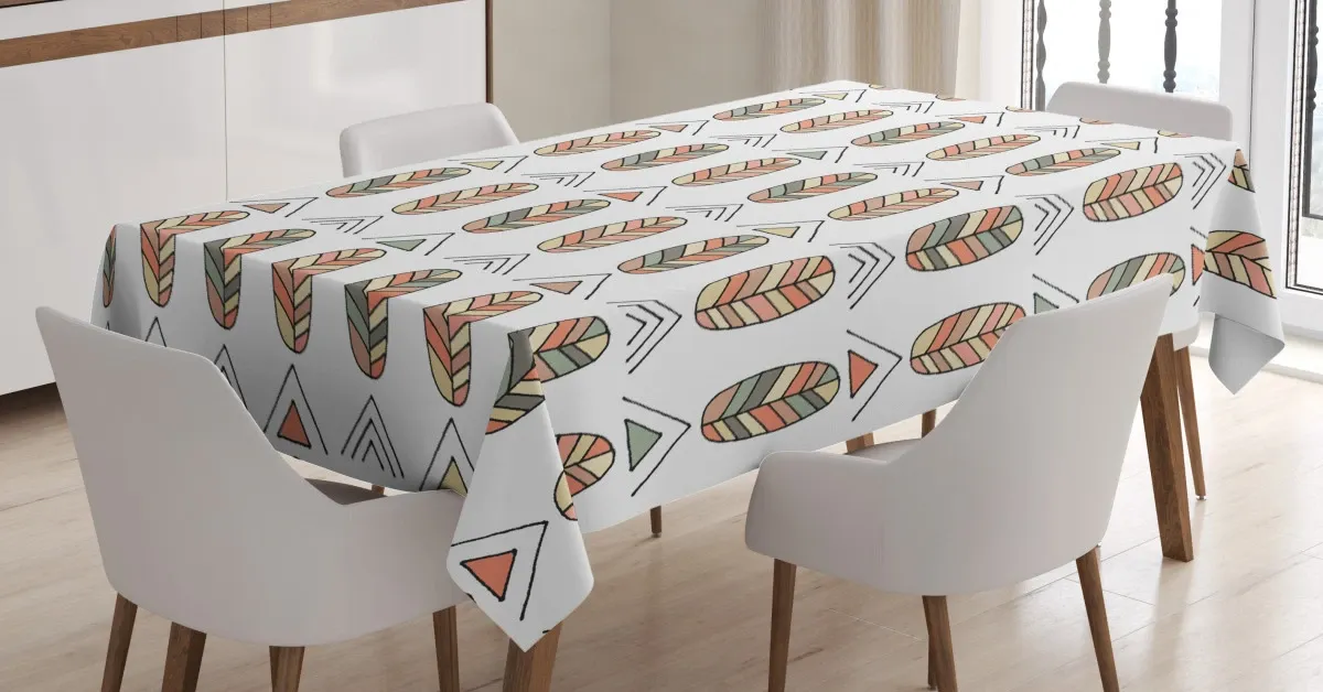 basic hand drawn leaves art 3d printed tablecloth table decor 8267
