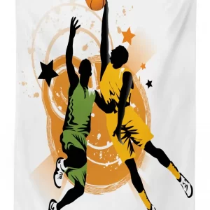 basketball players art 3d printed tablecloth table decor 4290
