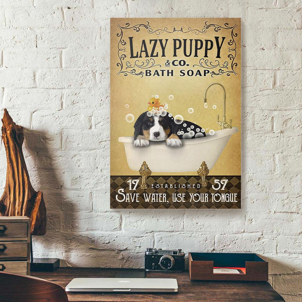 Bath Soap Mountain Dog Canvas Prints - Wall Art Decor bath soap mountain dog canvas prints wall art decor 8584