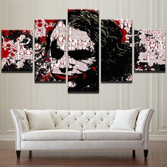 batman joker abstract dc 5 panel canvas art wall decor 5360